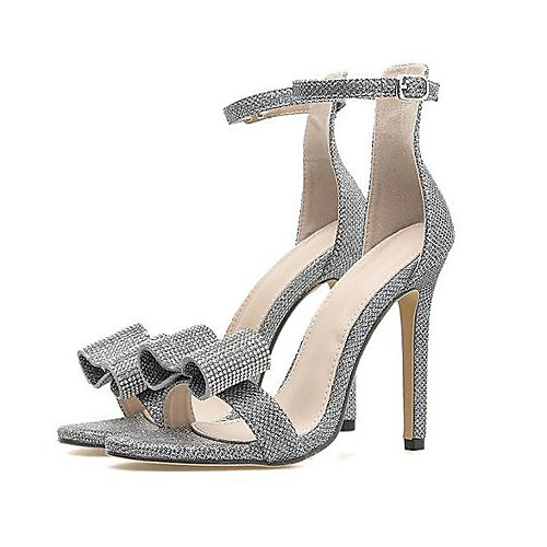 Women's Heels Stiletto Heel Peep Toe Casual Roman Shoes Daily Walking Shoes PU Rhinestone Bowknot Solid Colored Silver
Women's Heels Stiletto Heel Peep Toe Casual Roman Shoes Daily Walking Shoes PU Rhinestone Bowknot Solid Colored Silver