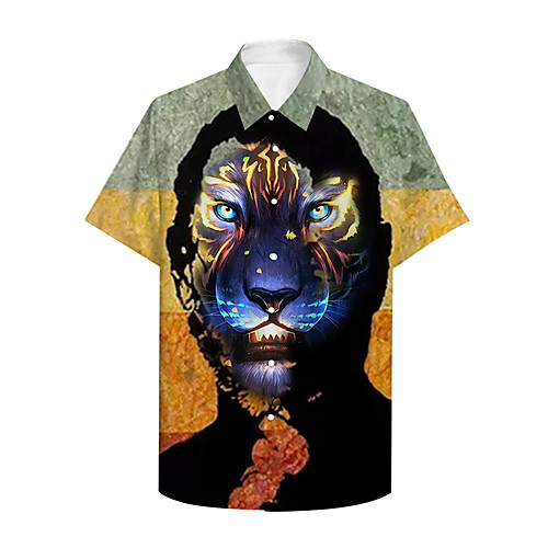 Men's Shirt 3D Print Graphic Prints Tiger Button-Down Print Short Sleeve Casual Tops Casual Designer Big and Tall Yellow / Summer
Men's Shirt 3D Print Graphic Prints Tiger Button-Down Print Short Sleeve Casual Tops Casual Designer Big and Tall Yellow / Summer