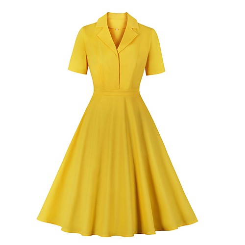 A-Line Elegant Vintage Party Wear Cocktail Party Dress Shirt Collar Short Sleeve Knee Length Cotton with Pleats 2021
A-Line Elegant Vintage Party Wear Cocktail Party Dress Shirt Collar Short Sleeve Knee Length Cotton with Pleats 2021