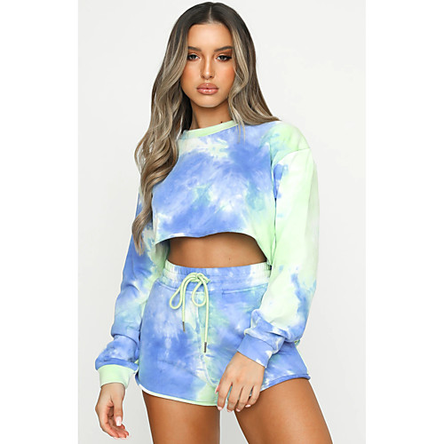 Women's Streetwear Tie Dye Going out Casual / Daily Two Piece Set Crop Top Tracksuit T shirt Loungewear Shorts Drawstring Print Tops
Women's Streetwear Tie Dye Going out Casual / Daily Two Piece Set Crop Top Tracksuit T shirt Loungewear Shorts Drawstring Print Tops
