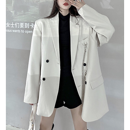Women's Blazer Blazer Solid Colored Regular Fit Polyester Men's Suit White / Black - Notch lapel collar
Women's Blazer Blazer Solid Colored Regular Fit Polyester Men's Suit White / Black - Notch lapel collar