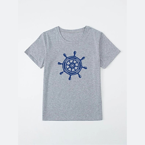 Men's Unisex T shirt Hot Stamping Rudder Plus Size Print Short Sleeve Casual Tops 100% Cotton Basic Casual Fashion Gray
Men's Unisex T shirt Hot Stamping Rudder Plus Size Print Short Sleeve Casual Tops 100% Cotton Basic Casual Fashion Gray