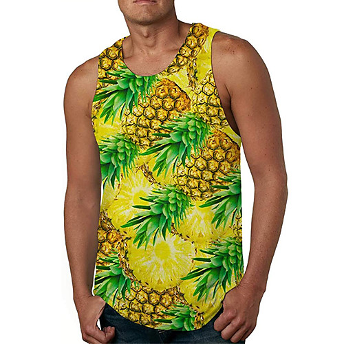 Men's Tank Top Vest Undershirt 3D Print Pineapple 3D Print Sleeveless Daily Tops Casual Beach Yellow
Men's Tank Top Vest Undershirt 3D Print Pineapple 3D Print Sleeveless Daily Tops Casual Beach Yellow