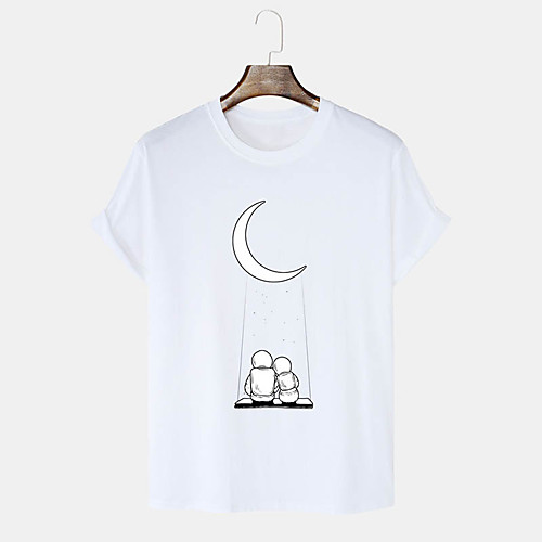 Men's Unisex T shirt Hot Stamping Cartoon Graphic Prints Moon Plus Size Print Short Sleeve Daily Tops 100% Cotton Basic Casual White Black Blushing Pink
Men's Unisex T shirt Hot Stamping Cartoon Graphic Prints Moon Plus Size Print Short Sleeve Daily Tops 100% Cotton Basic Casual White Black Blushing Pink