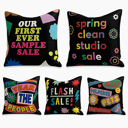 5 pcs Linen Pillow Cover, Holiday Square Zipper Polyester Traditional Classic 
5 pcs Linen Pillow Cover, Holiday Square Zipper Polyester Traditional Classic