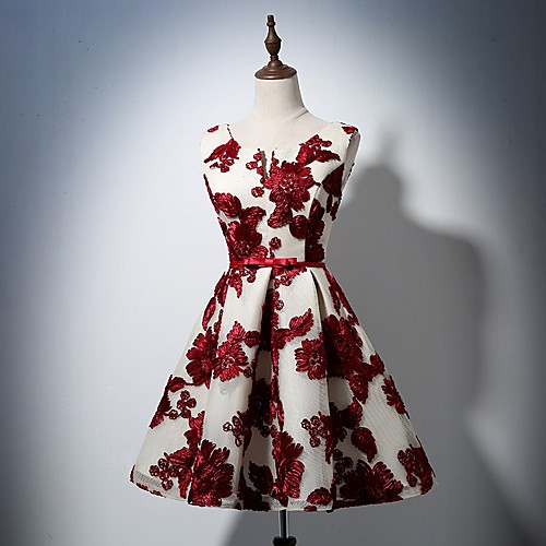 A-Line Elegant Floral Wedding Guest Cocktail Party Dress V Neck Sleeveless Knee Length Tulle with Sash / Ribbon Embroidery 2021
A-Line Elegant Floral Wedding Guest Cocktail Party Dress V Neck Sleeveless Knee Length Tulle with Sash / Ribbon Embroidery 2021