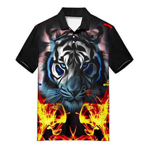 Men's Golf Shirt Tennis Shirt 3D Print Tiger Animal Button-Down Print Short Sleeve Casual Tops Casual Fashion Soft Breathable Rainbow / Sports
Men's Golf Shirt Tennis Shirt 3D Print Tiger Animal Button-Down Print Short Sleeve Casual Tops Casual Fashion Soft Breathable Rainbow / Sports