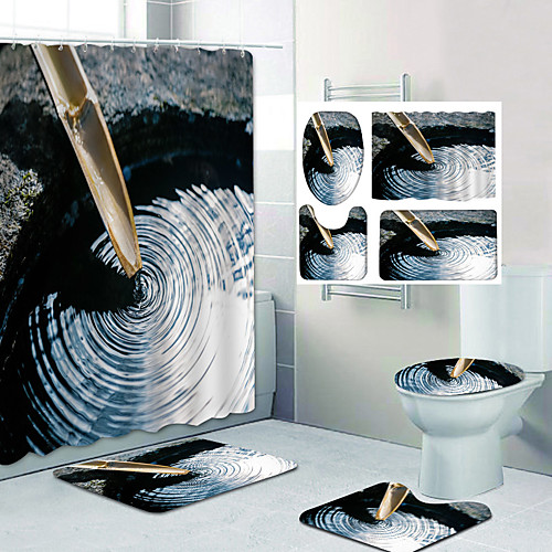 Water Droplets Pattern Printing Bathroom Shower Curtain Leisure Toilet Four-Piece Design
Water Droplets Pattern Printing Bathroom Shower Curtain Leisure Toilet Four-Piece Design