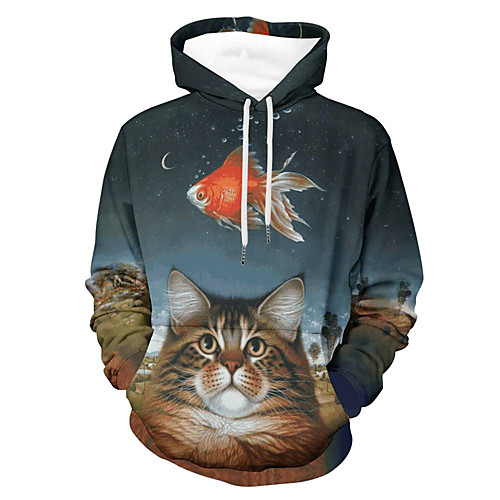 Men's Pullover Hoodie Sweatshirt Cat 3D Animal Print Hooded Daily Holiday 3D Print 3D Print Hoodies Sweatshirts Long Sleeve Blue
Men's Pullover Hoodie Sweatshirt Cat 3D Animal Print Hooded Daily Holiday 3D Print 3D Print Hoodies Sweatshirts Long Sleeve Blue