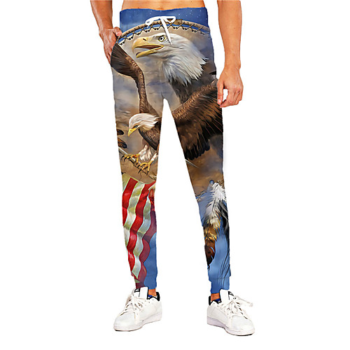 Men's Casual Athleisure Outdoor Sports Daily Sports Pants Sweatpants Trousers Pants Graphic Prints Eagle Flag Full Length Print Blue
Men's Casual Athleisure Outdoor Sports Daily Sports Pants Sweatpants Trousers Pants Graphic Prints Eagle Flag Full Length Print Blue