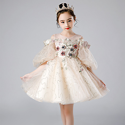 Princess Short / Mini Flower Girl Dresses Wedding Tulle Half Sleeve Jewel Neck with Appliques
Princess Short / Mini Flower Girl Dresses Wedding Tulle Half Sleeve Jewel Neck with Appliques