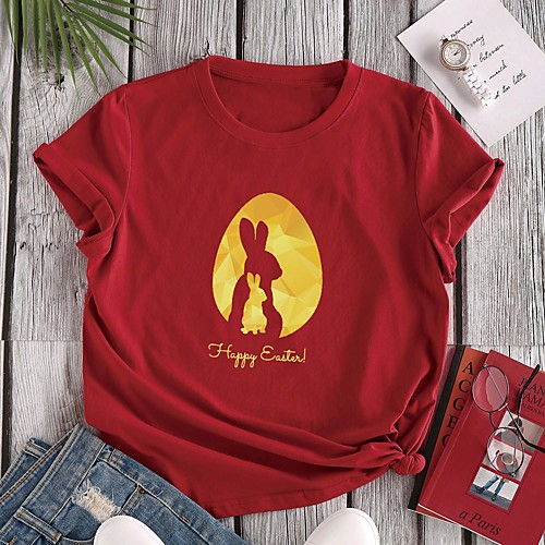 Women's T shirt Graphic Letter Animal Print Round Neck Tops 100% Cotton Basic Basic Top Black Red Green
Women's T shirt Graphic Letter Animal Print Round Neck Tops 100% Cotton Basic Basic Top Black Red Green