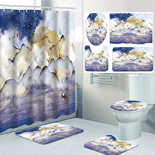 Four-piece Design of Bathroom Waterproof Shower Curtain and Leisure Toilet Floor Mat
Four-piece Design of Bathroom Waterproof Shower Curtain and Leisure Toilet Floor Mat