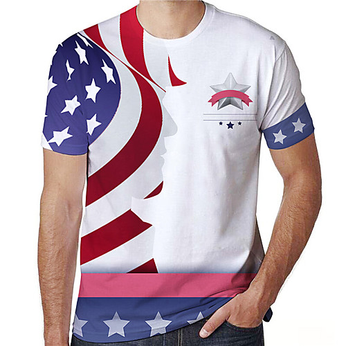 Men's Tees T shirt 3D Print Graphic Prints Flag Print Short Sleeve Daily Tops Casual Designer Big and Tall White
Men's Tees T shirt 3D Print Graphic Prints Flag Print Short Sleeve Daily Tops Casual Designer Big and Tall White