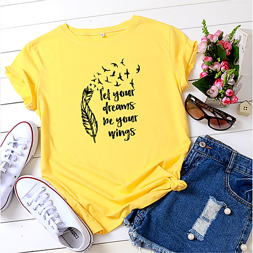 Women's T shirt Letter Print Round Neck Tops 100% Cotton Basic Basic Top White Blue Red
Women's T shirt Letter Print Round Neck Tops 100% Cotton Basic Basic Top White Blue Red
