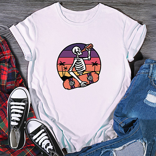 Women's T shirt Graphic Print Round Neck Tops 100% Cotton Basic Basic Top White Black Purple
Women's T shirt Graphic Print Round Neck Tops 100% Cotton Basic Basic Top White Black Purple