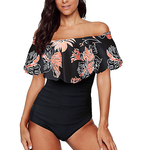 Women's One Piece Tankini Swimsuit Ruffle Print Light Brown Green Black Swimwear Padded Off Shoulder Bathing Suits Sexy / Padded Bras
Women's One Piece Tankini Swimsuit Ruffle Print Light Brown Green Black Swimwear Padded Off Shoulder Bathing Suits Sexy / Padded Bras