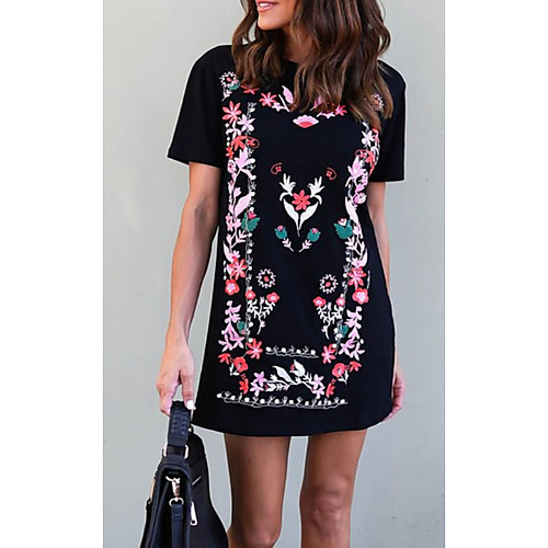 Women's Shift Dress Short Mini Dress Black Short Sleeve Floral Print Summer Round Neck Casual 2021 S M L XL XXL
Women's Shift Dress Short Mini Dress Black Short Sleeve Floral Print Summer Round Neck Casual 2021 S M L XL XXL