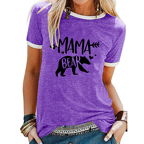 Women's T shirt Letter Animal Patchwork Print Round Neck Tops Basic Basic Top White Blue Purple
Women's T shirt Letter Animal Patchwork Print Round Neck Tops Basic Basic Top White Blue Purple