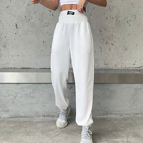 Women's Casual / Sporty Chino Comfort Going out Weekend Sweatpants Pants Solid Colored Full Length Patchwork Elastic Waist White Black
Women's Casual / Sporty Chino Comfort Going out Weekend Sweatpants Pants Solid Colored Full Length Patchwork Elastic Waist White Black