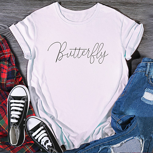 Women's T shirt Graphic Print Round Neck Tops 100% Cotton Basic Basic Top White Black Purple
Women's T shirt Graphic Print Round Neck Tops 100% Cotton Basic Basic Top White Black Purple