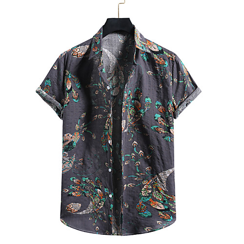 Men's Shirt Other Prints Peacock Print Short Sleeve Casual Tops Hawaiian Beach Button Down Collar Gray Khaki
Men's Shirt Other Prints Peacock Print Short Sleeve Casual Tops Hawaiian Beach Button Down Collar Gray Khaki