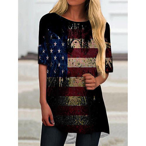 Women's T Shirt Dress Tee Dress Short Mini Dress Black Half Sleeve Color Block Flag Print Spring Summer Round Neck Casual Holiday 2021 S M L XL XXL 3XL
Women's T Shirt Dress Tee Dress Short Mini Dress Black Half Sleeve Color Block Flag Print Spring Summer Round Neck Casual Holiday 2021 S M L XL XXL 3XL