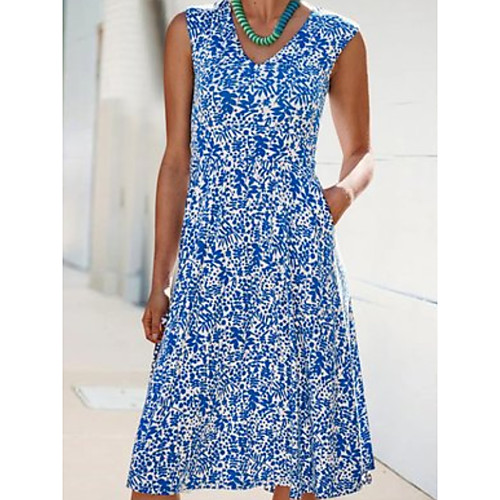 Women's Shift Dress Knee Length Dress Blue Light Blue Sleeveless Floral Patchwork Print Fall Summer Round Neck Elegant Casual 2021 S M L XL XXL 3XL / Cotton / Cotton
Women's Shift Dress Knee Length Dress Blue Light Blue Sleeveless Floral Patchwork Print Fall Summer Round Neck Elegant Casual 2021 S M L XL XXL 3XL / Cotton / Cotton
