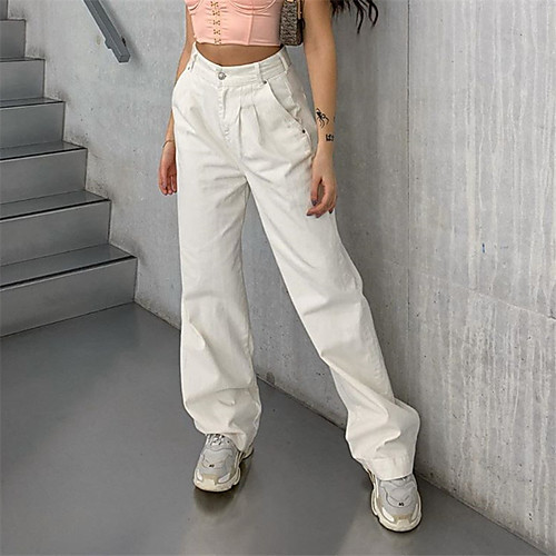 Women's Stylish Streetwear Comfort Casual Daily Pants Pants Plain Full Length Pocket White
Women's Stylish Streetwear Comfort Casual Daily Pants Pants Plain Full Length Pocket White