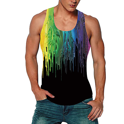 Men's Tank Top Vest Undershirt 3D Print Colorful 3D Print Print Sleeveless Daily Tops Casual Beach Rainbow
Men's Tank Top Vest Undershirt 3D Print Colorful 3D Print Print Sleeveless Daily Tops Casual Beach Rainbow