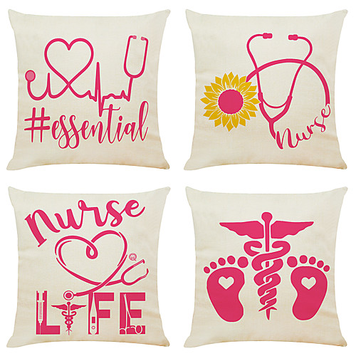 4 pcs Linen Pillow Cover, Holiday Simple Classic Square Zipper Traditional Classic
4 pcs Linen Pillow Cover, Holiday Simple Classic Square Zipper Traditional Classic