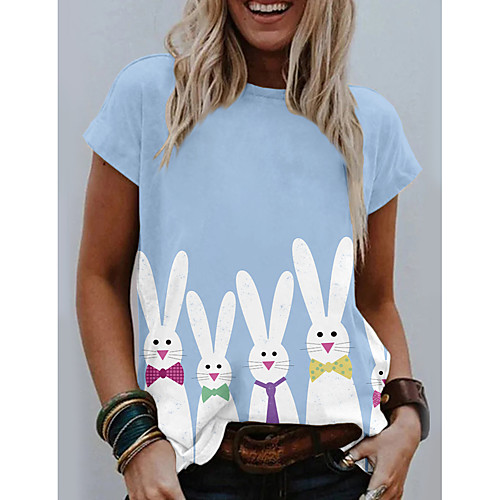 Women's T shirt Graphic Animal Print Round Neck Tops Basic Basic Top Blue Blushing Pink Navy Blue
Women's T shirt Graphic Animal Print Round Neck Tops Basic Basic Top Blue Blushing Pink Navy Blue