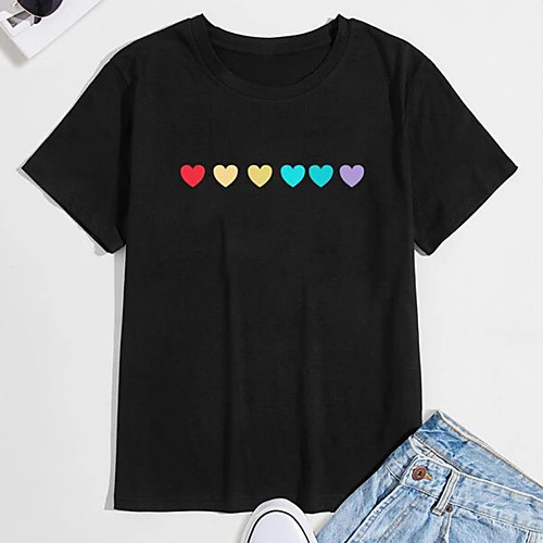 Men's Unisex T shirt Shirt Hot Stamping Heart Plus Size Print Short Sleeve Casual Tops 100% Cotton Basic Fashion Classic Round Neck Black / Summer
Men's Unisex T shirt Shirt Hot Stamping Heart Plus Size Print Short Sleeve Casual Tops 100% Cotton Basic Fashion Classic Round Neck Black / Summer