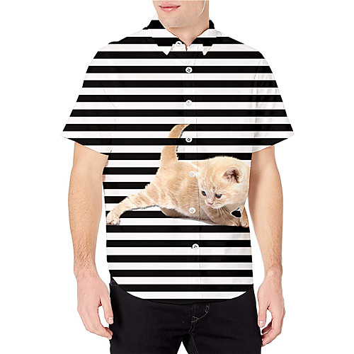 Men's Shirt 3D Print Striped Cat Animal Button-Down 3D Print Short Sleeve Daily Tops Casual Fashion Breathable Black
Men's Shirt 3D Print Striped Cat Animal Button-Down 3D Print Short Sleeve Daily Tops Casual Fashion Breathable Black