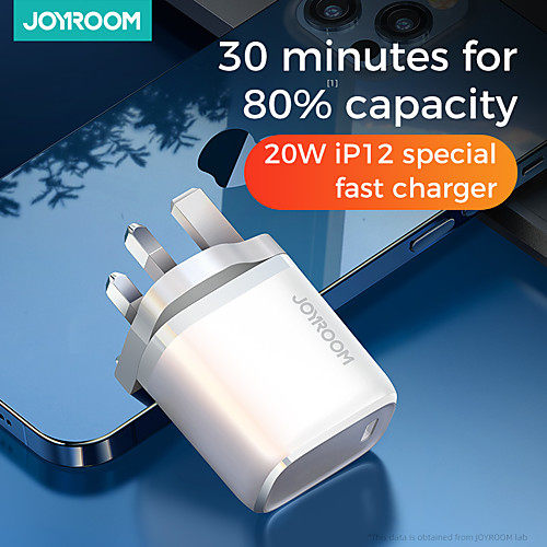 Joyroom NRT-DY139E 20W PD Charger Smart Type C Fast Charger For IPhone 12 Pro Max Type C Charger Support QC3.0 Samsung Huawei Super Fast Charge
Joyroom NRT-DY139E 20W PD Charger Smart Type C Fast Charger For IPhone 12 Pro Max Type C Charger Support QC3.0 Samsung Huawei Super Fast Charge