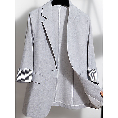 Women's Blazer Blazer Striped Regular Fit Polyester Men's Suit Gray / Black / Beige - Notch lapel collar
Women's Blazer Blazer Striped Regular Fit Polyester Men's Suit Gray / Black / Beige - Notch lapel collar