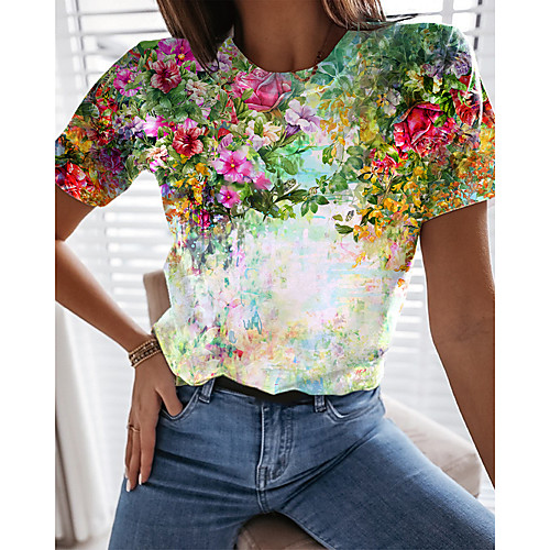 Women's Floral Theme Painting T shirt Floral Graphic 3D Print Round Neck Basic Tops White Blue Purple
Women's Floral Theme Painting T shirt Floral Graphic 3D Print Round Neck Basic Tops White Blue Purple