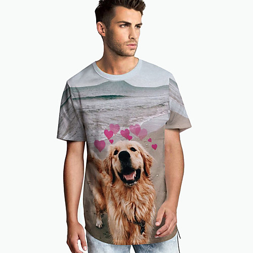Men's T shirt Shirt 3D Print Graphic Animal Plus Size Print Short Sleeve Daily Tops Elegant Exaggerated Round Neck Blushing Pink
Men's T shirt Shirt 3D Print Graphic Animal Plus Size Print Short Sleeve Daily Tops Elegant Exaggerated Round Neck Blushing Pink