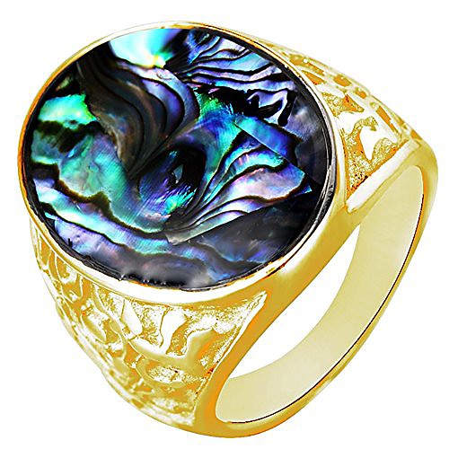 Men's Classic Stainless Steel Wedding Band Rings Shell Oval Signet Rings Gold Size 9
Men's Classic Stainless Steel Wedding Band Rings Shell Oval Signet Rings Gold Size 9