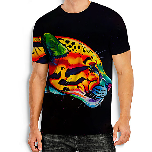 Men's Tees T shirt 3D Print Graphic Prints Tiger Animal Print Short Sleeve Daily Tops Basic Casual Rainbow
Men's Tees T shirt 3D Print Graphic Prints Tiger Animal Print Short Sleeve Daily Tops Basic Casual Rainbow