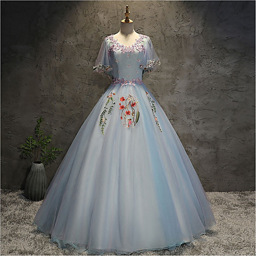 Ball Gown Luxurious Floral Quinceanera Prom Dress Scoop Neck Short Sleeve Floor Length Tulle with Embroidery Appliques 2021
Ball Gown Luxurious Floral Quinceanera Prom Dress Scoop Neck Short Sleeve Floor Length Tulle with Embroidery Appliques 2021