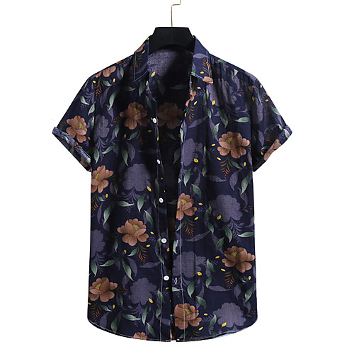 Men's Shirt Other Prints Plants Print Short Sleeve Casual Tops Hawaiian White Navy Blue
Men's Shirt Other Prints Plants Print Short Sleeve Casual Tops Hawaiian White Navy Blue