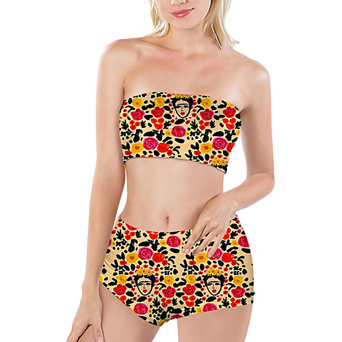 Women's Tankini 2 Piece Swimsuit Print Floral Yellow Swimwear Bandeau Strapless Bathing Suits New Party Vacation / Cute / Padless / Slim
Women's Tankini 2 Piece Swimsuit Print Floral Yellow Swimwear Bandeau Strapless Bathing Suits New Party Vacation / Cute / Padless / Slim