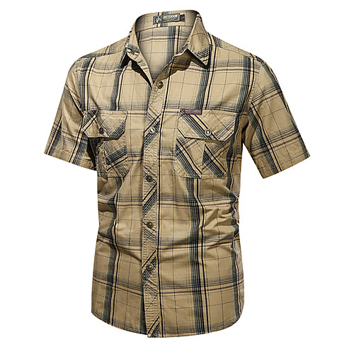 Men's Shirt Other Prints Lattice Print Short Sleeve Daily Tops Cotton Military Blue Army Green Khaki / Summer
Men's Shirt Other Prints Lattice Print Short Sleeve Daily Tops Cotton Military Blue Army Green Khaki / Summer