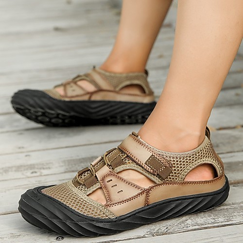Men's Sandals Casual Beach Daily Outdoor Walking Shoes Leather Mesh Breathable Non-slipping Shock Absorbing Black khaki Brown Summer
Men's Sandals Casual Beach Daily Outdoor Walking Shoes Leather Mesh Breathable Non-slipping Shock Absorbing Black khaki Brown Summer