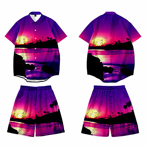 Men's Shirt 3D Print Graphic 3D 3D Print Button-Down Short Sleeve Casual Tops Casual Hawaiian Purple / Summer
Men's Shirt 3D Print Graphic 3D 3D Print Button-Down Short Sleeve Casual Tops Casual Hawaiian Purple / Summer