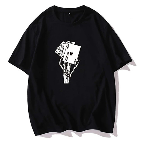 Men's Unisex Tees T shirt Hot Stamping Graphic Prints Poker Plus Size Print Short Sleeve Casual Tops 100% Cotton Basic Designer Big and Tall Black
Men's Unisex Tees T shirt Hot Stamping Graphic Prints Poker Plus Size Print Short Sleeve Casual Tops 100% Cotton Basic Designer Big and Tall Black