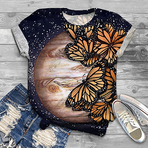 Women's Plus Size Tops T shirt Graphic Butterfly Animal Print Short Sleeve Round Neck Blue Black Big Size XL XXL 3XL 4XL 5XL / Holiday
Women's Plus Size Tops T shirt Graphic Butterfly Animal Print Short Sleeve Round Neck Blue Black Big Size XL XXL 3XL 4XL 5XL / Holiday