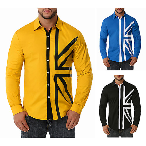Men's Shirt Other Prints Graphic Long Sleeve Daily Tops Cotton Black Blue Yellow
Men's Shirt Other Prints Graphic Long Sleeve Daily Tops Cotton Black Blue Yellow