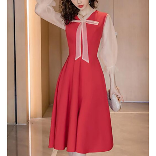 A-Line Elegant Vintage Homecoming Cocktail Party Dress V Neck 3/4 Length Sleeve Tea Length Stretch Fabric with Bow(s) Pleats 2021
A-Line Elegant Vintage Homecoming Cocktail Party Dress V Neck 3/4 Length Sleeve Tea Length Stretch Fabric with Bow(s) Pleats 2021